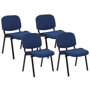 Fotel biurowy, krzesło biurowe Zestaw 4 krzeseł konferencyjnych niebieski CENTRALIA - Fotele i krzesła biurowe - miniaturka - grafika 1