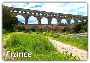 FRANCJA - Pont du Gard - Prowancja - France - Akwedukt - Magnes na lodówkę - Magnesy - miniaturka - grafika 1