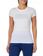 Koszulki i topy damskie - Armani Exchange Damska koszulka Pima Cotton Crew Neck Logo Block Tee, biały, XL - miniaturka - grafika 1