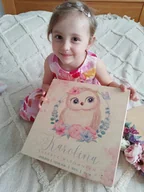 Pamiątka Chrztu Świętego - SÓWKA drewniane pudelko pojemnik na zabawki - miniaturka - grafika 1
