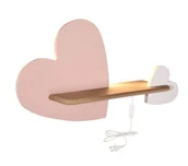 Lampy ścienne - Candellux Kinkiet LED 5W lampka dziecka półka serce różowe Heart 21-84552 - miniaturka - grafika 1