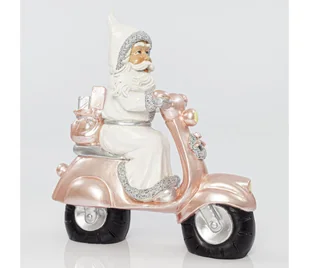 Świąteczna dekoracja 33 cm Mikołaj z motocyklem - Ozdoby bożonarodzeniowe - miniaturka - grafika 1