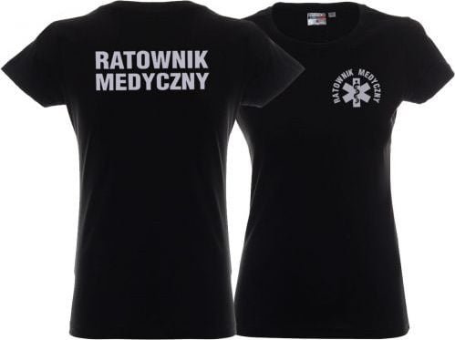 Promostars LPP - Koszulka ratownicza czarna damska odblaskowa