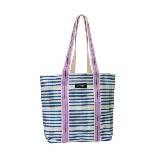 Mr. Wonderful Torba w paski z nadrukiem Blue And White, uniseks, wielokolorowa, standardowa, wielokolorowa, rozmiar uniwersalny, wielokolorowa, jeden rozmiar, Użytkowy