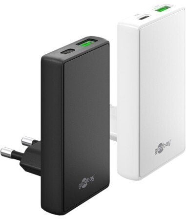 Podwójna szybka ładowarka USB-C PD GaN 90 Flat 45 W biały - Wersja kolorystyczna biały