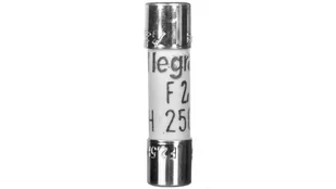Legrand Wkładka bezpiecznikowa cylindryczna 5x20mm 2,5A F 250V 010225 010225 - Bezpieczniki elektryczne - miniaturka - grafika 1
