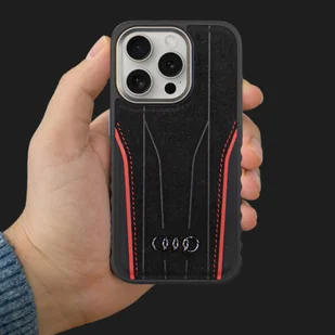 Audi Genuine Leather MagSafe iPhone 14 Pro Max 6.7" czarno-czerwony/black-red hardcase AU-TPUPCMIP14PM-R8/D3-RD - Etui i futerały do telefonów - miniaturka - grafika 13