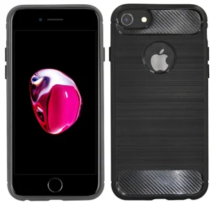 cofi1453® Etui silikonowe Carbon kompatybilne z iPhone 7 Etui TPU Miękkie etui na telefon komórkowy Pokrowiec ochronny Czarny - Etui i futerały do telefonów - miniaturka - grafika 1