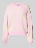 Swetry damskie - Sweter o kroju oversized z dzianiny z dodatkiem wiskozy model ‘CHARLOTT’ - miniaturka - grafika 1
