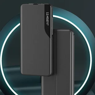 Eco Leather View Case elegancki futerał etui z klapką i funkcją podstawki Samsung Galaxy S22+ (S22 Plus) czarny - Etui i futerały do telefonów - miniaturka - grafika 6