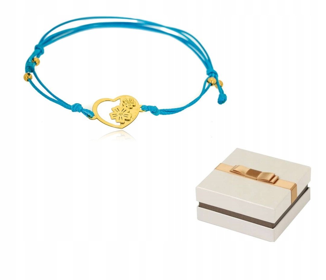 Bransoletka Złota Serce i Kwiaty BZ97