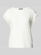 Koszulki i topy damskie - T-shirt z haftem angielskim - miniaturka - grafika 1