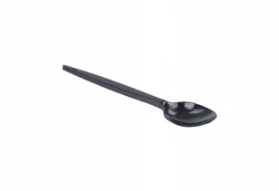 Łyżka plastikowa Czarna 18 cm, 100 sztuk - Naczynia i sztućce jednorazowe - miniaturka - grafika 1