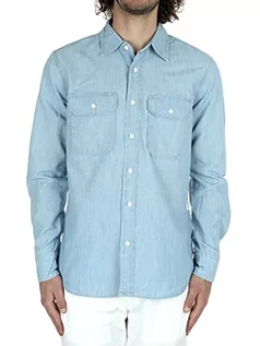 Koszule męskie - Replay Koszula męska, 10 jasnoniebieskich, S - grafika 1