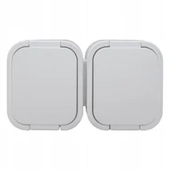 Gniazdka elektryczne - Gniazdo podwójne natynkowe bryzgoszczelne z klapką IP54 białe - miniaturka - grafika 1