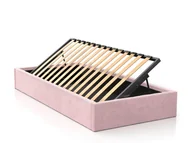 Łóżka dla dzieci i młodzieży - Łóżko dziecięce tapicerowane 90x200 z pojemnikiem ze stelażem Różowy Velvet Kids Line BOX - miniaturka - grafika 1