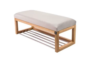 Ławka na buty LPG-4 140cm EMRAWOOD drewno lite kolor naturalny siedzisko gładkie kolor srebrny - Ławki do przedpokoju Ławka na buty LPG-4 140cm EMRAWOOD drewno lite kolor naturalny siedzisko gładkie kolor srebrny - Ławki do przedpokoju - miniaturka - grafika 1