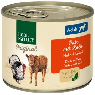 REAL NATURE ADULT Indyk z cielęciną 12x200 g - Mokra karma dla psów REAL NATURE ADULT Indyk z cielęciną 12x200 g - Mokra karma dla psów - miniaturka - grafika 1