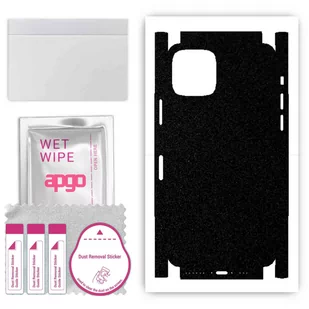 Folia naklejka skórka strukturalna na TYŁ+BOKI do Apple iPhone 11 Pro -  Czarny Pastel Matowy Chropowaty Baranek - apgo SKINS - Szkła hartowane na telefon - miniaturka - grafika 1
