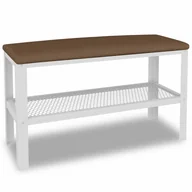 Ławki do przedpokoju - Nowoczesne siedzisko z półką na buty biały + ciemny beż C2-P00 - miniaturka - grafika 1