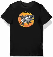 Koszulki męskie - Koszulka męska czarna z motywem srebrnej barrakudy w wodzie 3XL - miniaturka - grafika 1