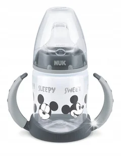 NUK KUBEK NIEKAPEK BUTELKA DO NAUKI PICIA 150ml 6m+ Z UCHWYTEM MYSZKA MIKI - Kubki dla dzieci - miniaturka - grafika 1