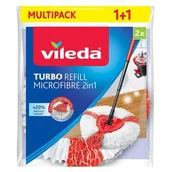 Miotły, szufle, mopy - Vileda Turbo 2in1 nakładka do mopa, , dwupak, , 152545 - miniaturka - grafika 1