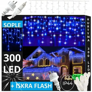 SOPLE 300 LED LAMPKI ZEWNĘTRZNE IP44 STAŁE + FLASH KURTYNA GIRLANDA GRUBE - Lampy ogrodowe SOPLE 300 LED LAMPKI ZEWNĘTRZNE IP44 STAŁE + FLASH KURTYNA GIRLANDA GRUBE - Lampy ogrodowe - miniaturka - grafika 1