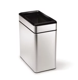 Kosz gabinetowy na śmieci SIMPLEHUMAN, 10 l, czarno-srebrny - Kosze na śmieci - miniaturka - grafika 1