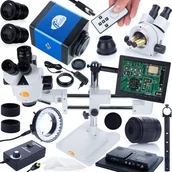 Mikroskopy i lupy - Mikroskop Rosfix MIKROSKOP STEREOSKOPOWY TRINOKULAROWY SUWNICA UCHWYT WYŚWIETLACZ KAMERA XXL - miniaturka - grafika 1