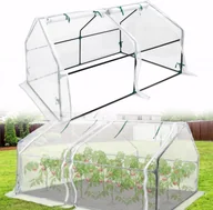 Szklarnie ogrodowe - VA-Cerulean szklarnia 180x90x90cm do użytku na zewnątrz zestaw do uprawy pomidorów z drzwiami do uprawy roślin ogrodowych, biały - miniaturka - grafika 1
