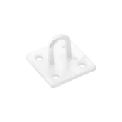 Haki, szakle i karabinki - Oczko na płytce 50x50x5 mm białe - miniaturka - grafika 1