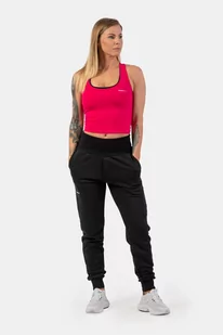 NEBBIA Damskie spodnie dresowe z wysokim stanem Loose Fit Black L - Spodnie sportowe damskie - miniaturka - grafika 1