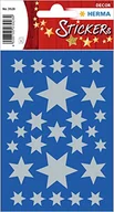 Ozdoby bożonarodzeniowe - HERMA 3928 naklejki bożonarodzeniowe, srebrne gwiazdki, 6-ramienne (81 naklejek, papier, matowy), samoprzylepne naklejki na Boże Narodzenie, prezenty, majsterkowanie, kalendarz adwentowy - miniaturka - grafika 1