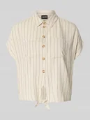 Bluzki damskie - bluzka koszulowa o kroju regular fit z mieszanki wiskozy i lnu model 'PIA' - miniaturka - grafika 1