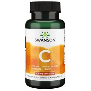 SWANSON Vitamin C With Rose Hips 500mg 100caps - Witaminy i minerały - miniaturka - grafika 1