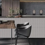 Okleiny - Płytka samoprzylepna 60 x 30 cm 4 sztuki imitacja drewna ciemnoszary - miniaturka - grafika 1