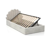 Łóżka dla dzieci i młodzieży - Łóżko dziecięce tapicerowane z pojemnikiem 90x200 ze stelażem szary Velvet Kids Line 3 Muszelka - miniaturka - grafika 1