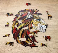 Puzzle - EWA Eco-Wood-Art Lion Puzzle lw, kolorowe drewniane puzzle dla młodzieży i dorosłych, do samodzielnego montażu, bez konieczności stosowania kleju, 100 sztuk, wielokolorowe - miniaturka - grafika 1