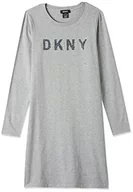 Sukienki - DKNY Damska sukienka z kapturem z weluru, L/S Cotton Heather Grey/Silver, średnia - miniaturka - grafika 1