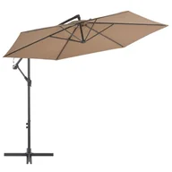 Parasole ogrodowe - vidaXL Parasol wiszący z aluminiowym słupkiem, 300 cm, kolor taupe - miniaturka - grafika 1