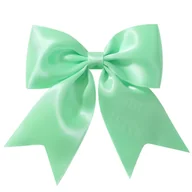 Ozdoby do włosów - Kokarda do Włosów Zielona Satynowa Spinka z Połyskiem Lekka i Wygodna - miniaturka - grafika 1