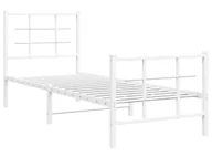 Łóżka - Białe pojedyncze łóżko metalowe 80x200 cm - Alester - miniaturka - grafika 1