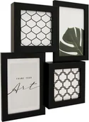 Ramki na zdjęcia - Galeria na zdjęcia 3D 2 x 10 x 10 cm + 2 x 10 x 15 cm czarna - miniaturka - grafika 1