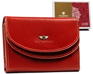 Portfele - Średni portfel damski portmonetka ze skóry naturalnej ochrona kart RFID Peterson, ciemnobrązowy - miniaturka - grafika 1