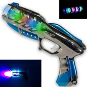 Zabawki militarne - Pistolet zabawka pistolet dla dzieci srebrno niebieski - miniaturka - grafika 1