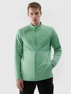 Bluzy męskie - 4F Bluza do biegania w terenie rozpinana bez kaptura męska - zielona XXL - miniaturka - grafika 1