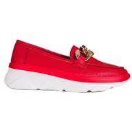 Półbuty damskie - Czerwone półbuty damskie Vinceza - miniaturka - grafika 1