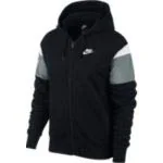 Bluzy damskie - Nike Damska bluza W Nsw Hrtg Hoodie Fz Flc Sweatshirt czarny czarny/szary/biały M - miniaturka - grafika 1