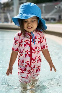 Stroje kąpielowe dla dziewczynek - Reima kombinezon kąpielowy niemowlęcy Atlantti kolor czerwony - grafika 1
